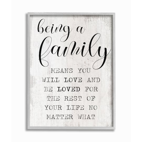 Stupell Industries Family is Being Loved Wall Art in Gray Frame